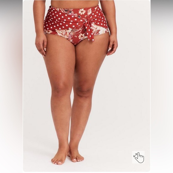 🆕 Torrid Slimming Tie Front Beautiful Swim Bottom Plus Size 1Xl (14-16)💐 - Picture 2 of 7